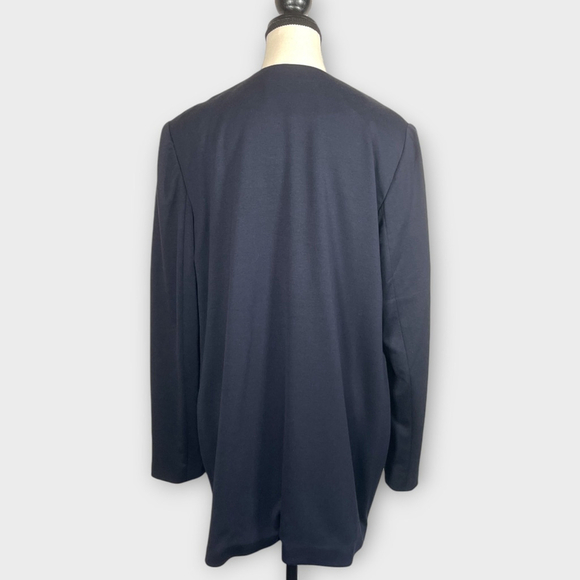 🦜 KATHERINE BARCLAY Montreal Open Blazer Jacket XL Dark Blue Lined Careercore - Picture 8 of 11